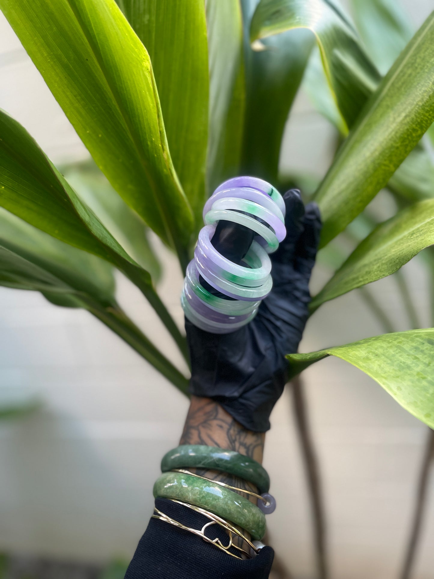 BABY TRIO COLORED JADE BANGLE