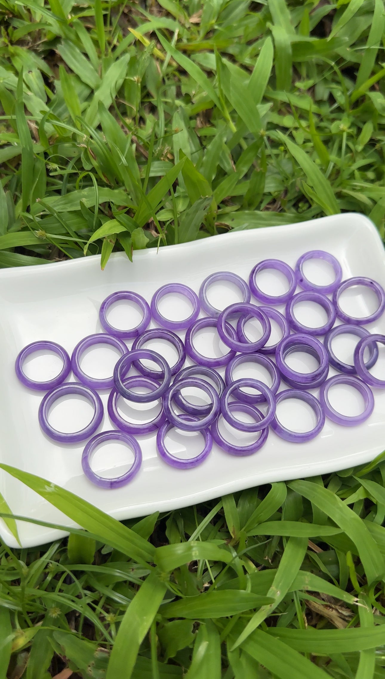 NEW Natural Lavender Jade Ring