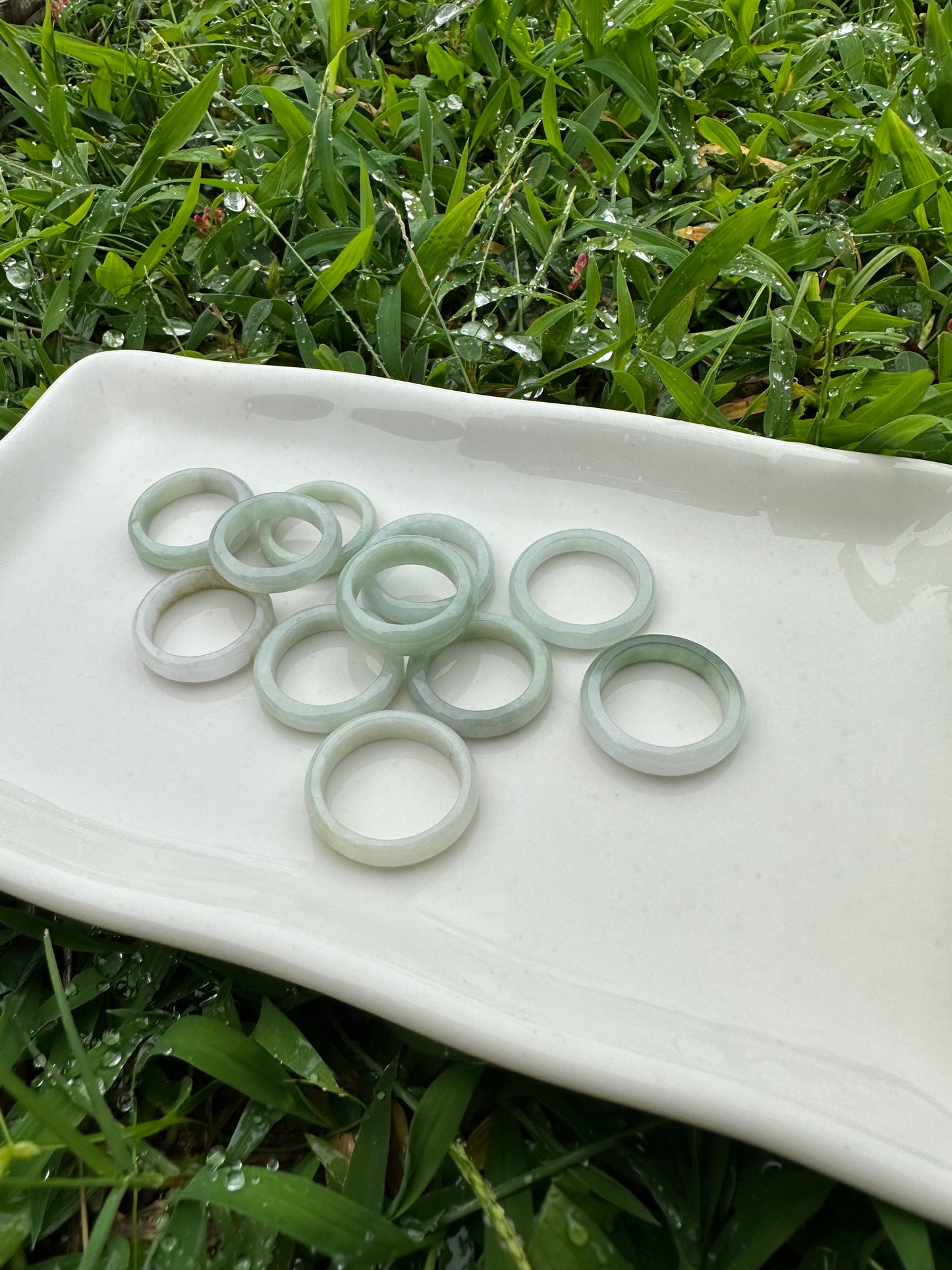 Light Burmese Jade Ring