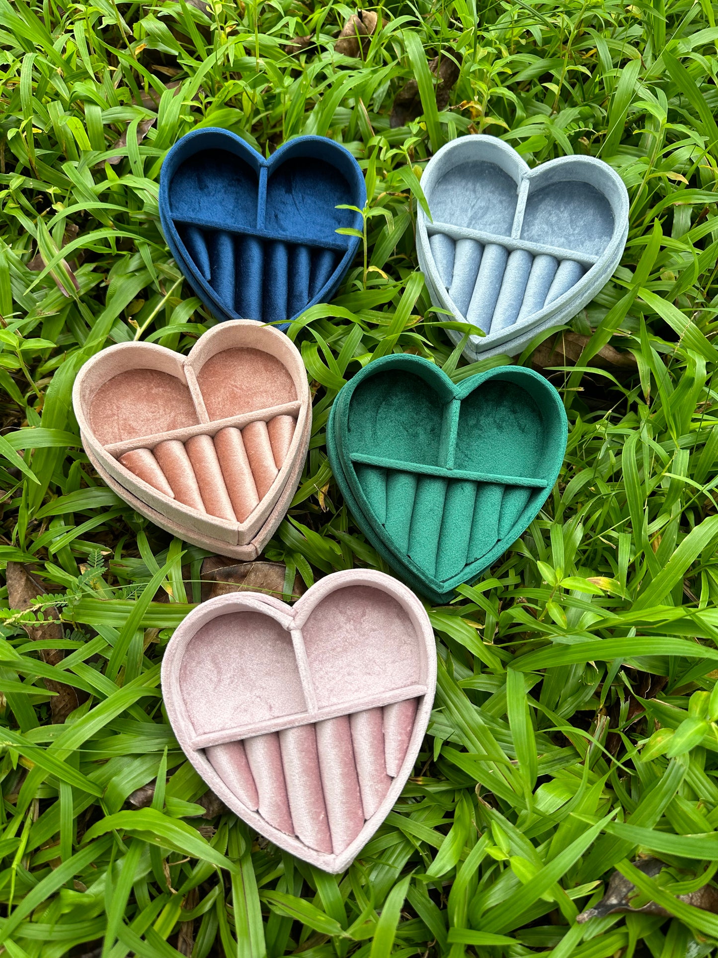 Heart Shaped Velvet Jewelry Box