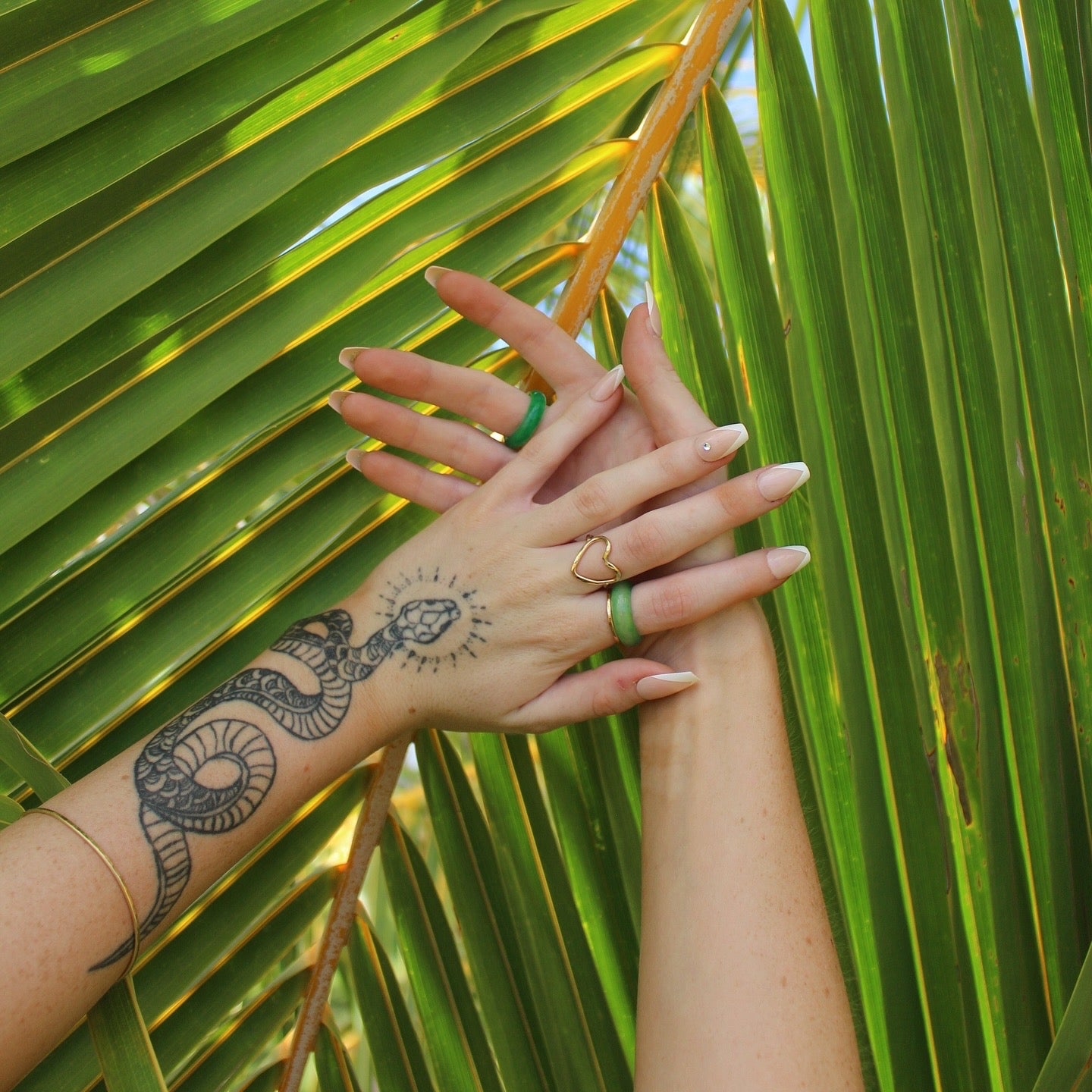 Dark Green Jade Rings