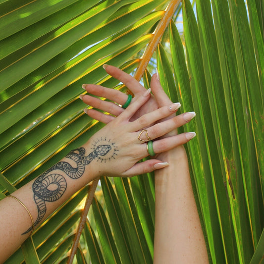 Dark Green Jade Rings